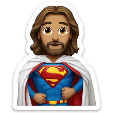 Jesus in superman costume sticker