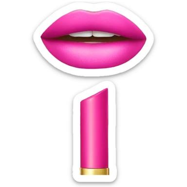 Pink lipgloss sticker