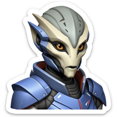 turian alien from Mass Effect sticker