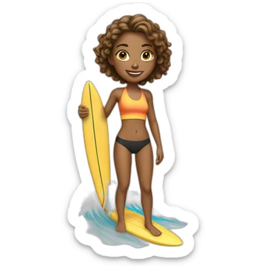 Surfer girl sticker