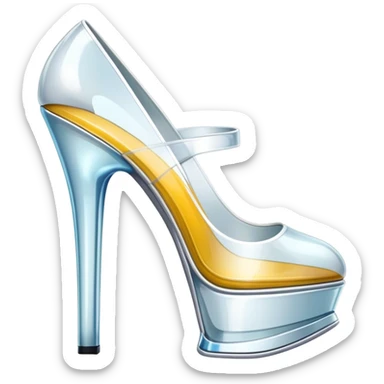ultra realistic pair of platform glass heels sticker