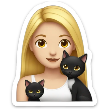 Girl with black cat sticker
