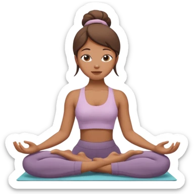 A cozy girl doing yoga sticker