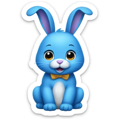 Blue bunny sticker