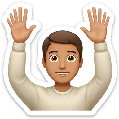 Man turned around with his hands up sticker