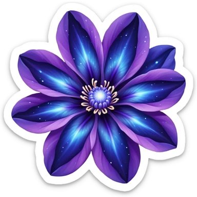  Dark Blue-Purple Nebula-Flower sticker