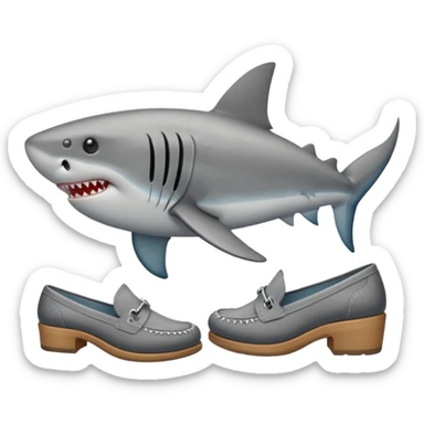 Tiburón con zapatos sticker