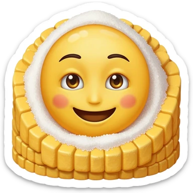 Emoji smiling infront of pile of salt sticker