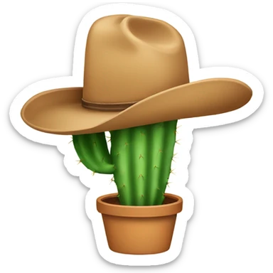 Cactus with a cowboy hat  sticker