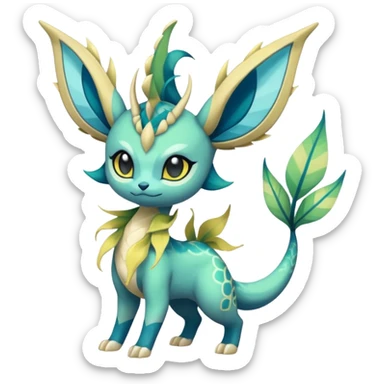 Colorful Exotic Meloetta-Vaporeon-Leafeon-Amaura-Venom-Stitch-Fakémon-creature-hybrid sticker
