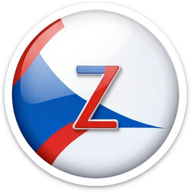 russia flag with white circle on the center and the bold letter "Z" in it sticker