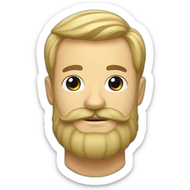 homme chauve avec barbe et moustache blonde sticker