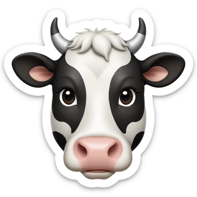 cinematic-noble-black-and-white-cow-portrait-emoji,-poised-and-regal,-with-a-large,-sturdy-build-and-a-beautifully-patterned-hide-of-rich-black-accented-by-crisp-white-patches,-deep-set-soulful-brown-eyes,-simplified-yet-sharp-and-sophi (2) sticker
