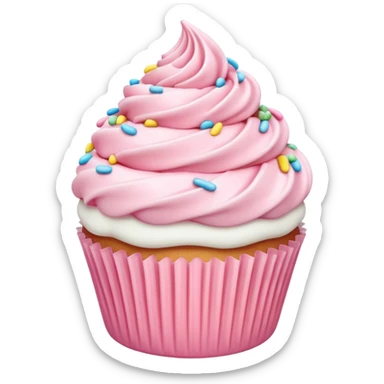 pastel pink cupcake with a swirl of frosting sticker