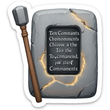 Ten commandments tablets and staff sticker