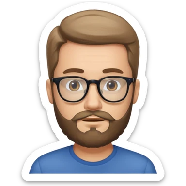 man with beard and glasses sticker