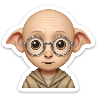 Dobby with round eyeglasses ￼ sticker