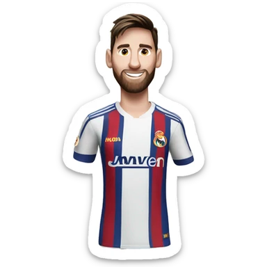 Messi con camisa del madrid sticker