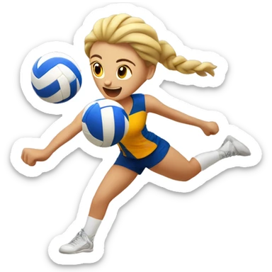 a volleyball player spiking sticker