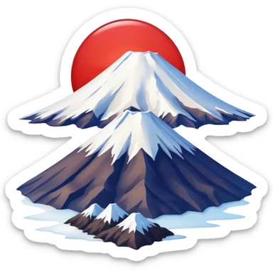 Mount Fuji with red color sticker