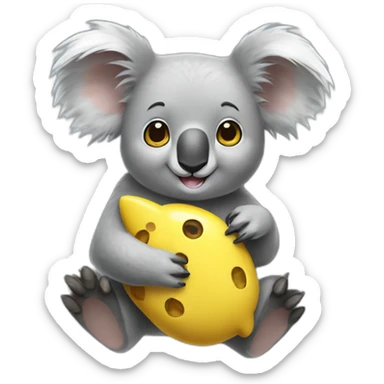 Koala with pikachu ears sticker