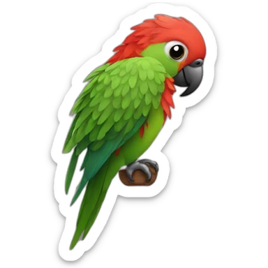 Parrot on the shoulder. Bob hairstyle sticker