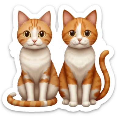 3 sibling cats all different natural colours; 1 is ginger and white, the next is brown tabby and white and the third is a calico sticker