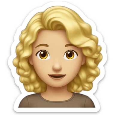 fille blonde fille brune bouclés  sticker