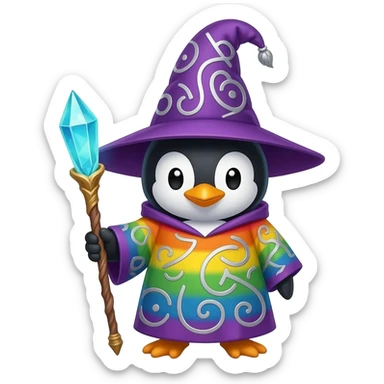 Penguin Wizard sticker