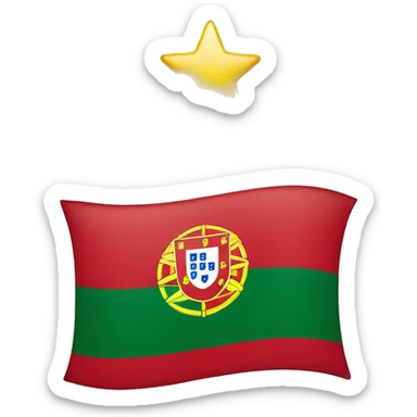 Portugal flag with 5 stars underneath  sticker