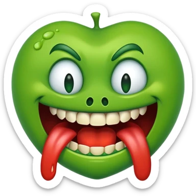 Evil greedy hungry salivating emoji sticker