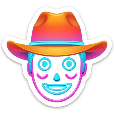 Neon western sign sticker