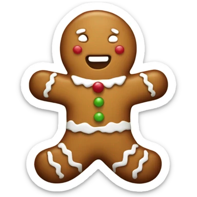 a gingerbread man with a big gyatt  sticker