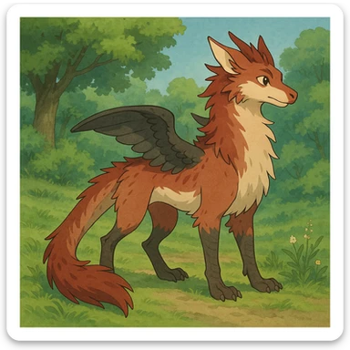 "Vernid" in full body (an open fantasy creature species by LiLaiRa) sticker