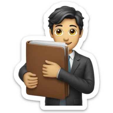 persona con una carpeta en la mano sticker