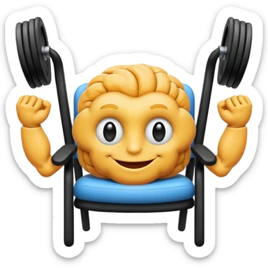 Un cerveau avec un immense sourire blanc, de beaux yeux noirs et des muscles sticker