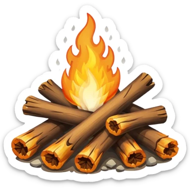 white bonfire sticker