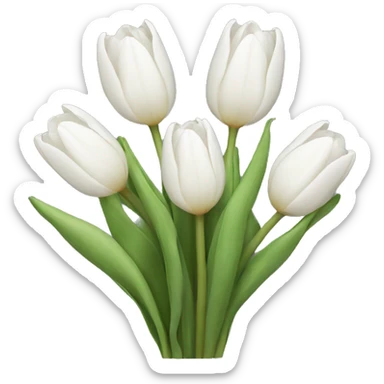 white tulip bouquet  sticker