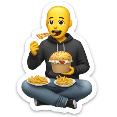 person eating junk food sticker