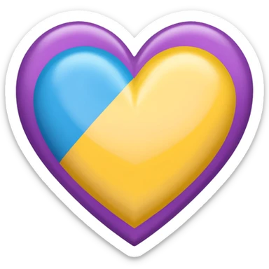 heart with intersex pride flag colors sticker