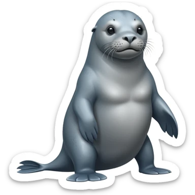 scary grey sea lion full body sticker