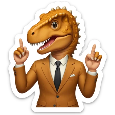 Trex in a suit middle finger sticker