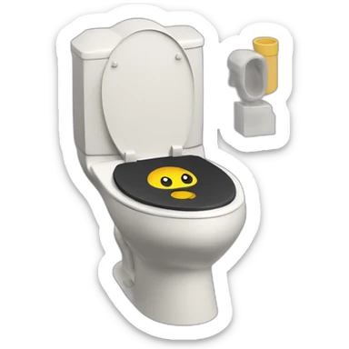toilet with umbreon head atop isometric sticker
