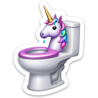 Unicorn poop in the toilet sticker