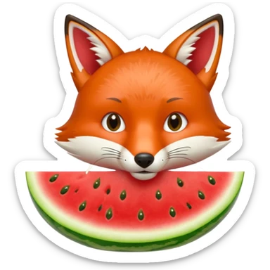 fox eating watermelon sticker