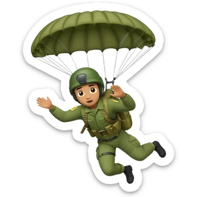 army man parachuting sticker