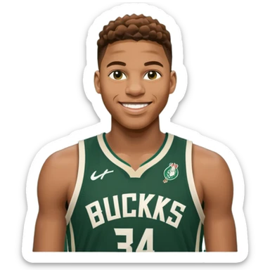 giannis smiling Milwaukee number 34 sticker