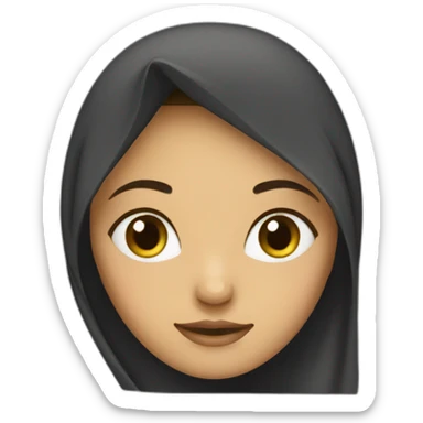 Muslim girl faceless planning  sticker