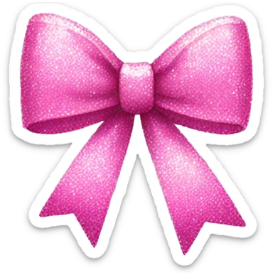 pink glittery bow sticker