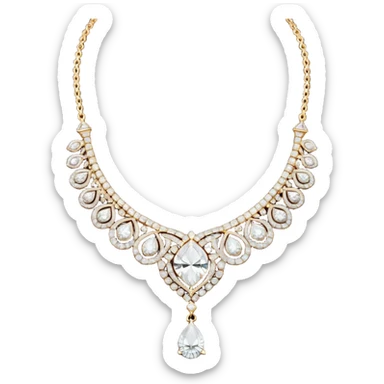 luxury diamond necklace on a pillow  sticker